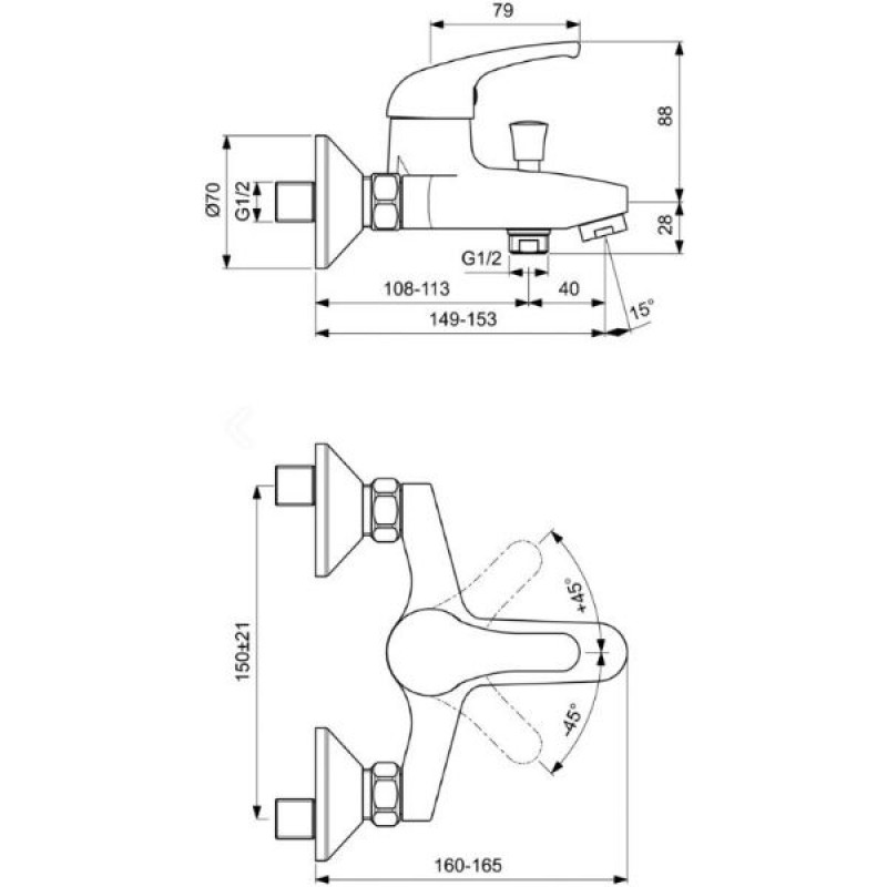 VIDIMA SIRIUS Смесител за вана и душ B3180AA